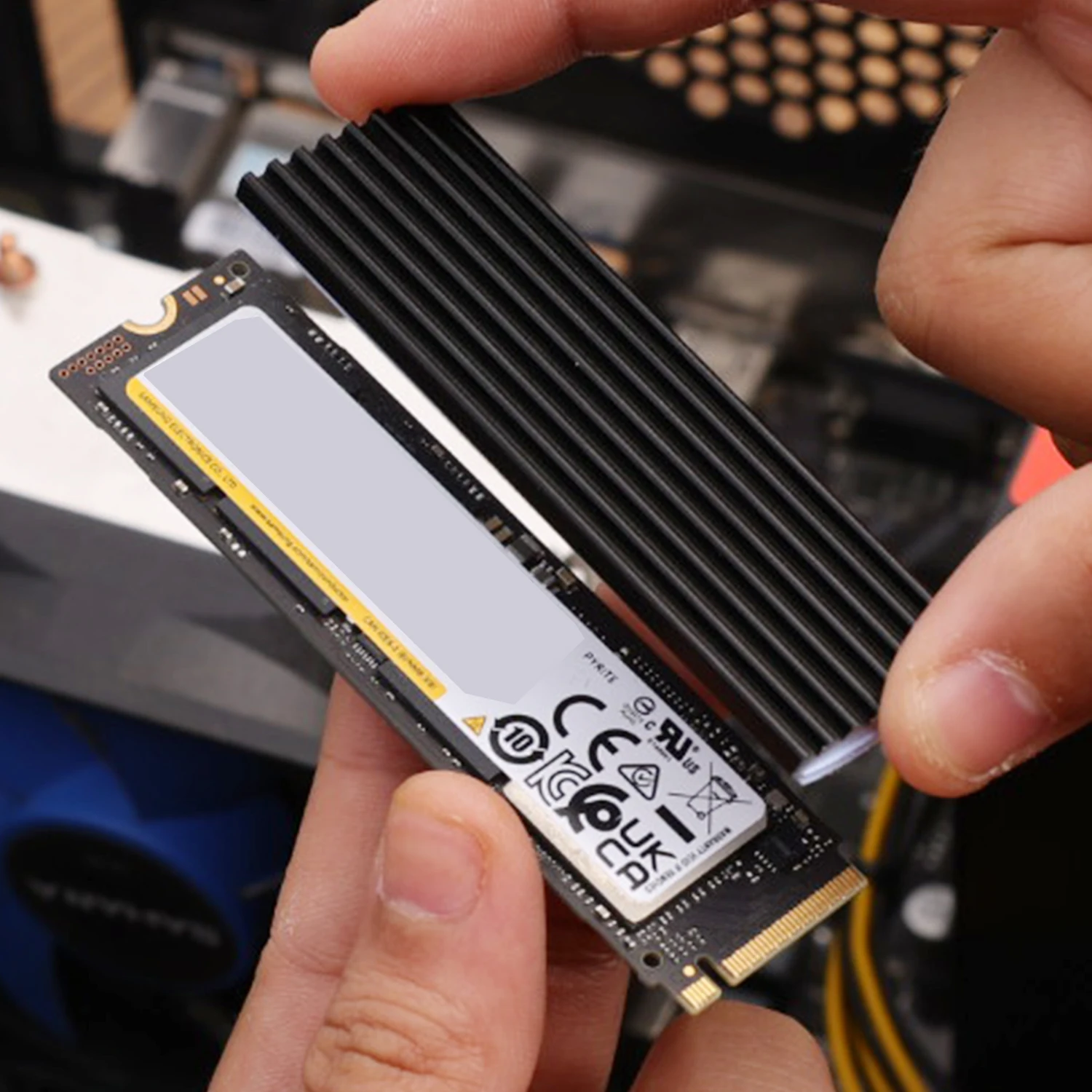 Aluminum M.2 NVME SSD Heastink with Nano Thermal Pads Copper  M2 2280 SSD Heat Sink Cooling Thermal Pad For PS5 Desktop PC