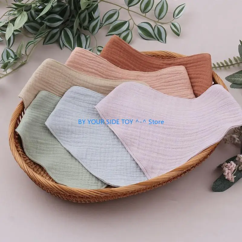 4 Pcs 먹이 턱 받이 부드러운 순수 코 튼 두건 Drool 삼각형 스카프 선물 모슬린 흡수 타액 T U6XE