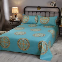Retro Classic Pattern Printed Bed Sheet Set Soft Comfortable Flat Sheet with Pillowcases Farmhouse Bedroom Decor Bedding Set 1