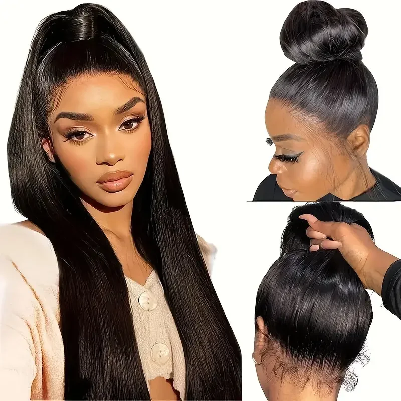 250 Density 360 Full Lace Human Hair Wigs Straight Frontal Wig HD Lace Frontal Wigs For Women Transparent With Baby Hair