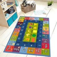 Alphabet Numbers and Shapes Educational Area Rug Anti-slip Backing Rectangle Baby Crawling Mat  Kids Room Playroom Carpet 1