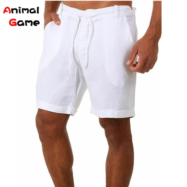 Summer Fashion Mens Linen Shorts Men Cotton Beach Short New Wild ...