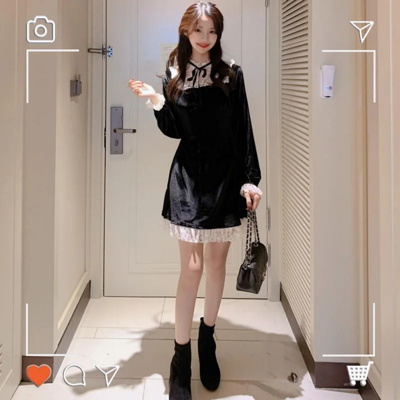 Black Velvet Robe Noire Fete De Noel Robe De Fête De Noël En