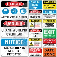 Workplace Railing Safety Metal Signs