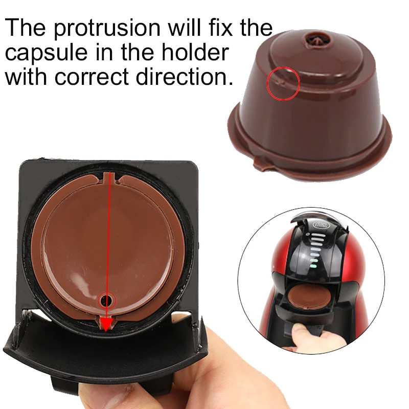 Reusable capsule inserted into Dolce Gusto machine