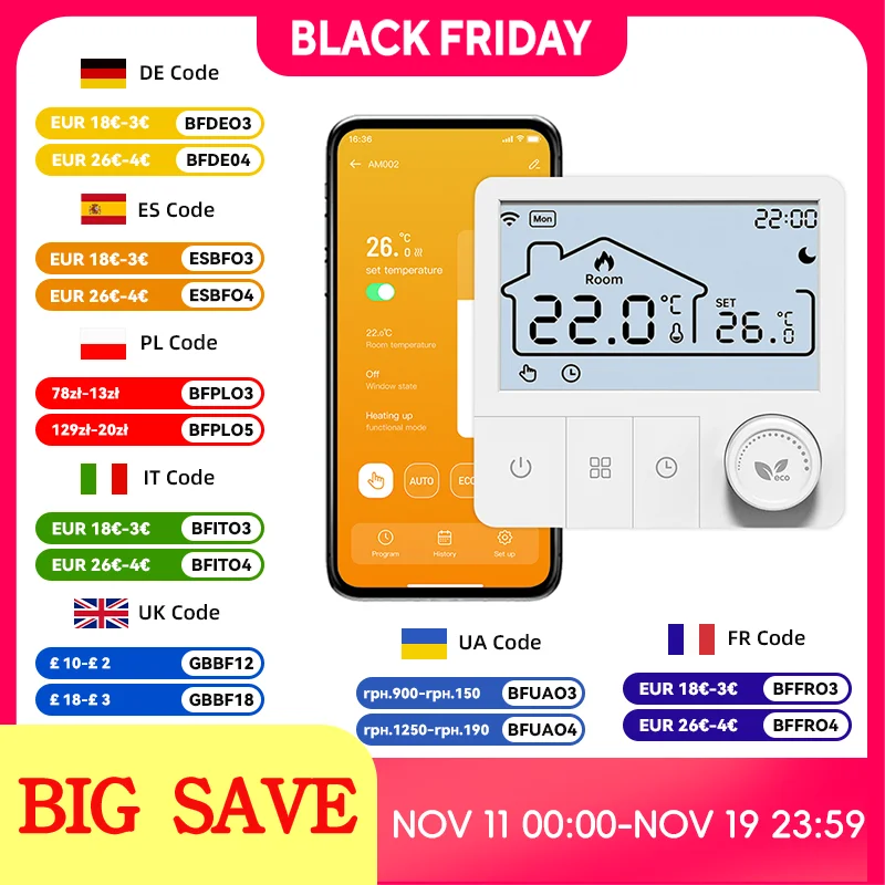 Smart Home Tuya Wifi Thermostat หม้อไอน้ําแบตเตอรี่ Thermoregulator สําหรับหม้อต้มแก๊ส Smart Life ทํางานร่วมกับ Alexa Google Home 1