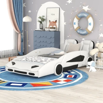 Twin Size Race Car-Shaped Platform Bed 1