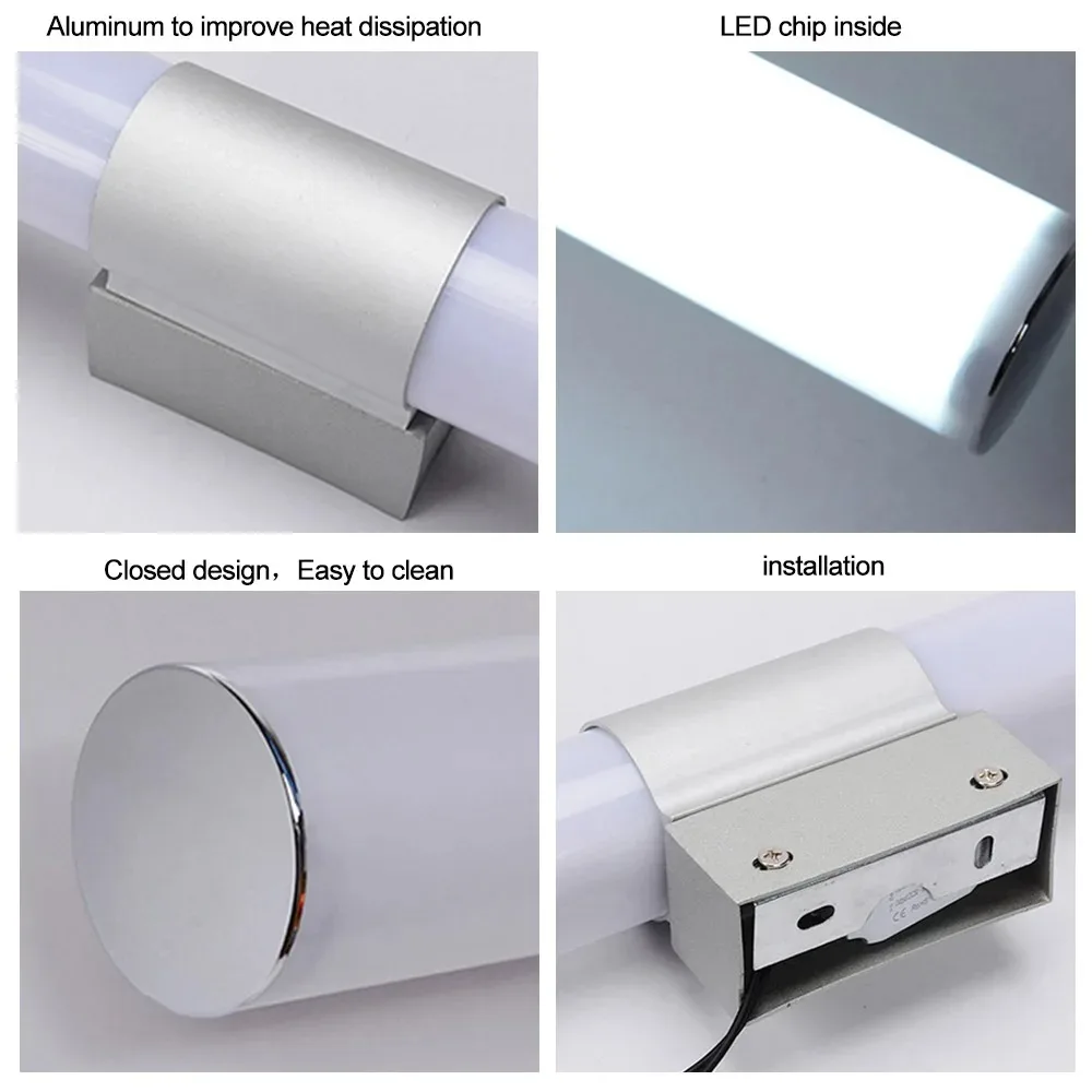 Joyinled LED Bathroom Mirror Light 12W Waterproof Wall Sconce Lamp with cold warm white for Vanity Cabinet Indoor Lighting