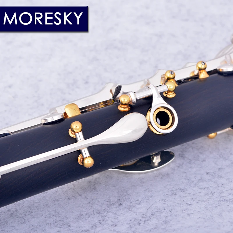 MORESKY Professional Ebony Clarinet Bb 17 Key Silver Plated Copper Grenadilla Wood Sib Klarnet M1&middot;a