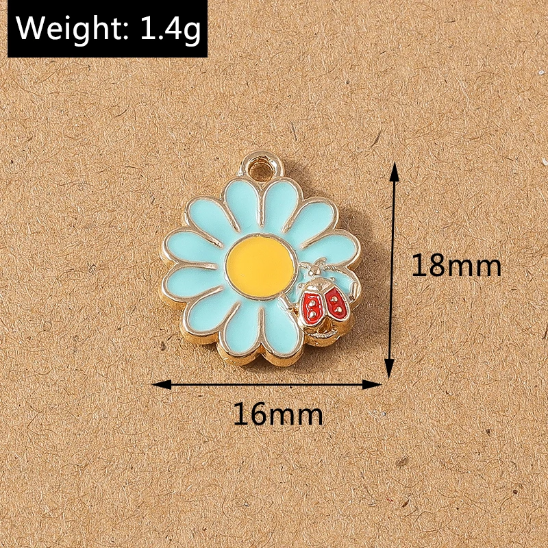 10 stücke niedlichen Emaille Rose Blume Charme Anhänger für Halskette Ohrringe DIY Armband handgemachte Schmuck Zubehör liefert – Detail 10