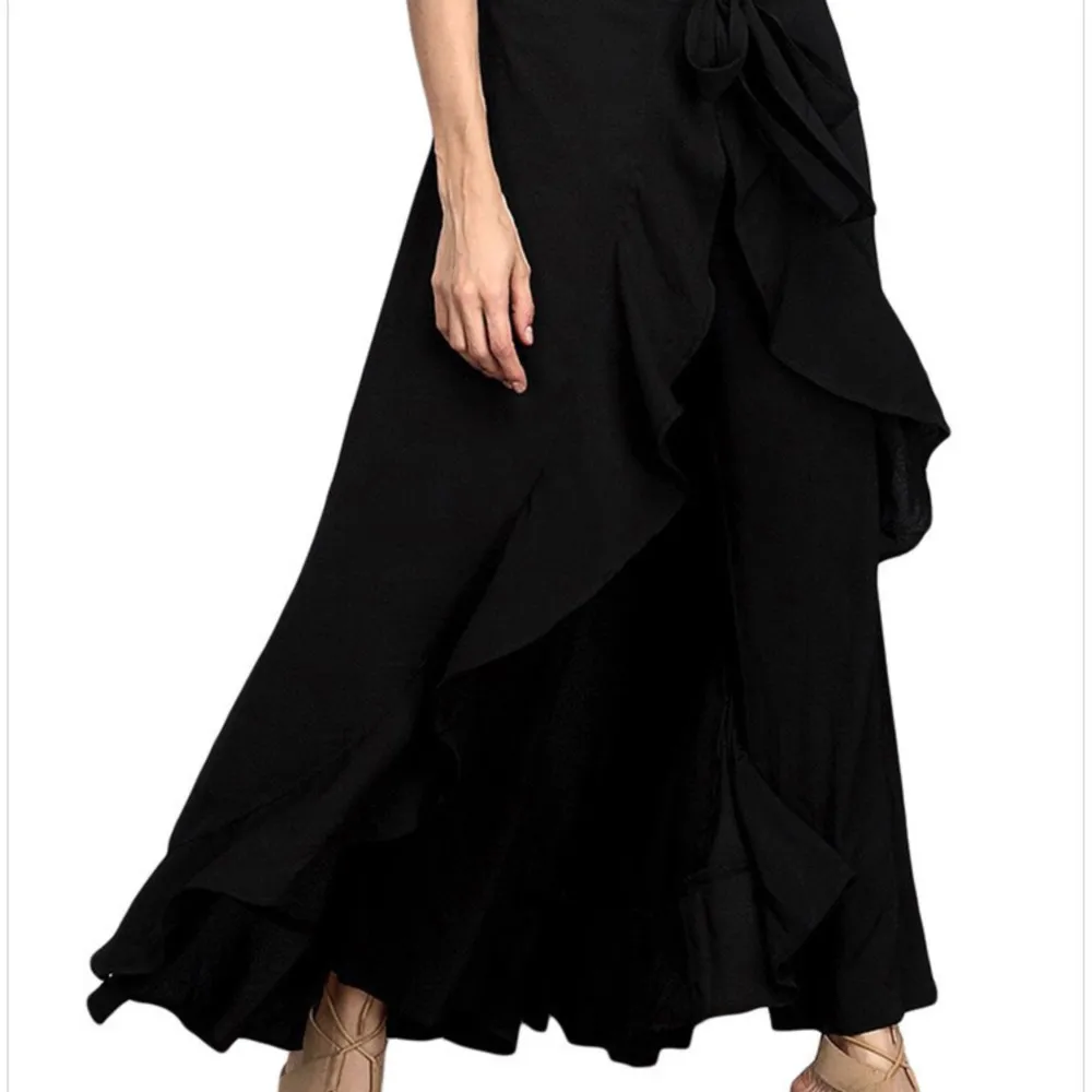 Women Palazzo Pants 2021 Causal Ruffle Drawstring Trouser Elegant High Waist Irregular Loose Pure Color Autumn Female Pant Skirt suitable for apple tv 4k remote control case 2 color 6 generation 2021 apple tv 4k remote control silicone protective case