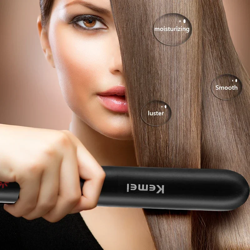 Professional Hair Straightener Curler Hair Flat Iron Negative Ion Infrared Hair Straighting Curling Iron Corrugation  Care 6