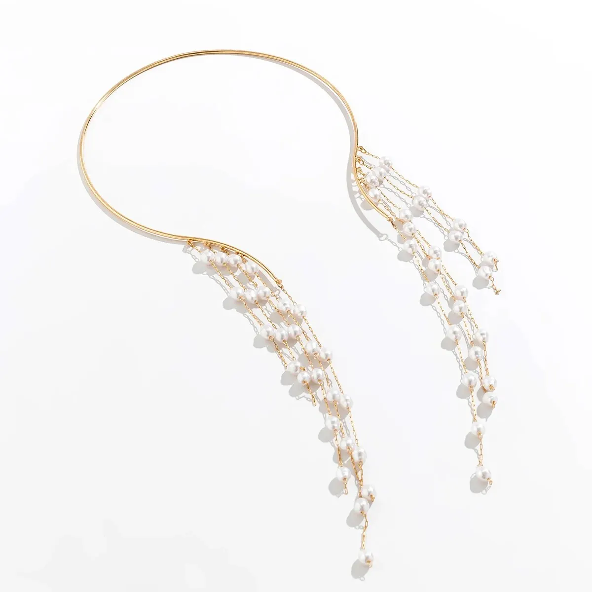 S62110cc8ff78429c8e89eab6cfeafb7eL Sexy Goth Long Tassel Sequin Imitation Pearl Pendant Open Torques Choker Necklace for Women Vintage Chest Chain Wed Accessories Mallzona