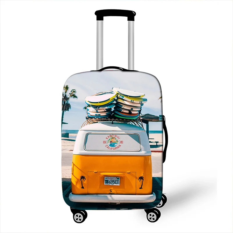 Car Cartoon Thick Stretch Cloth Luggage Cover Trolley Case Dust Cover Suitcase 19-32 Inch Luggage Protctive Travel Accessories 3