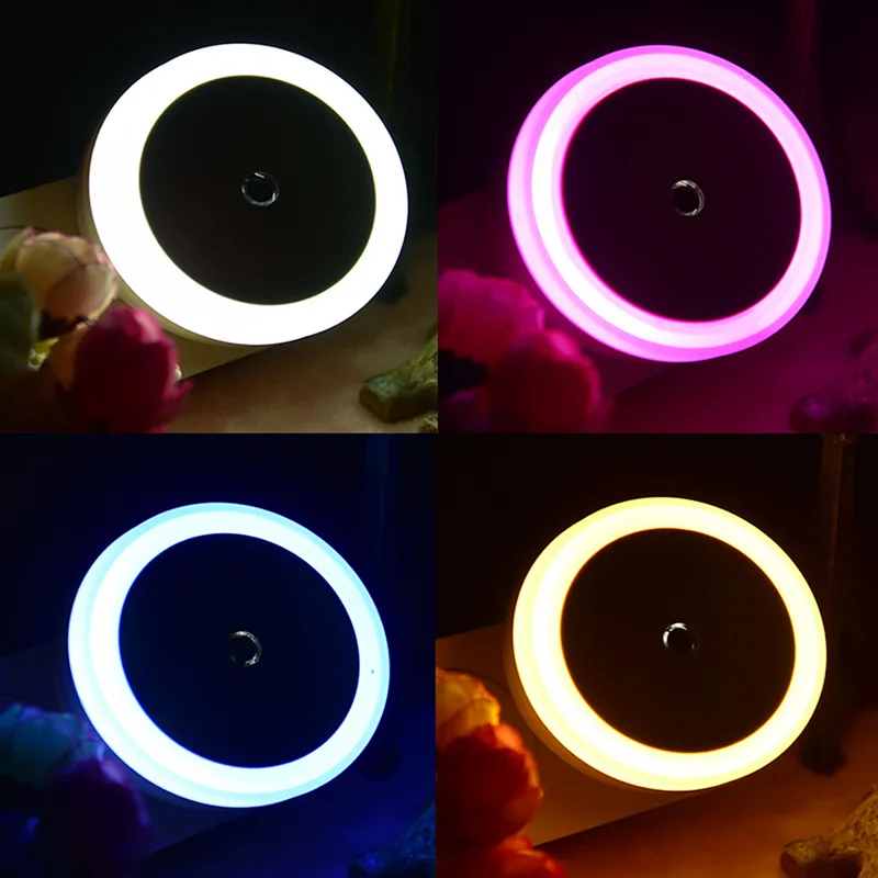 

Light Control Induction Night Light Intelligent LED Round Lamp Portable Dimming Sleeping Lamp Energy-saving Bedside Socket Lamp