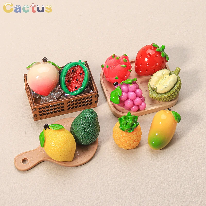

Миниатюрное украшение для игрушечного автомобиля, имитация искусственного арбуза, авокадо, винограда, лимона, персика, микроландшафта, кукольный домик