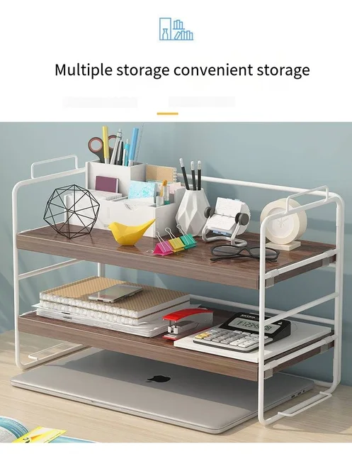 File Tray Household Simple Table Multi-Layer Iron Art Small Bookshelf  Shelving Office Desktop Organizer Bookshelf Storage Shelf - AliExpress