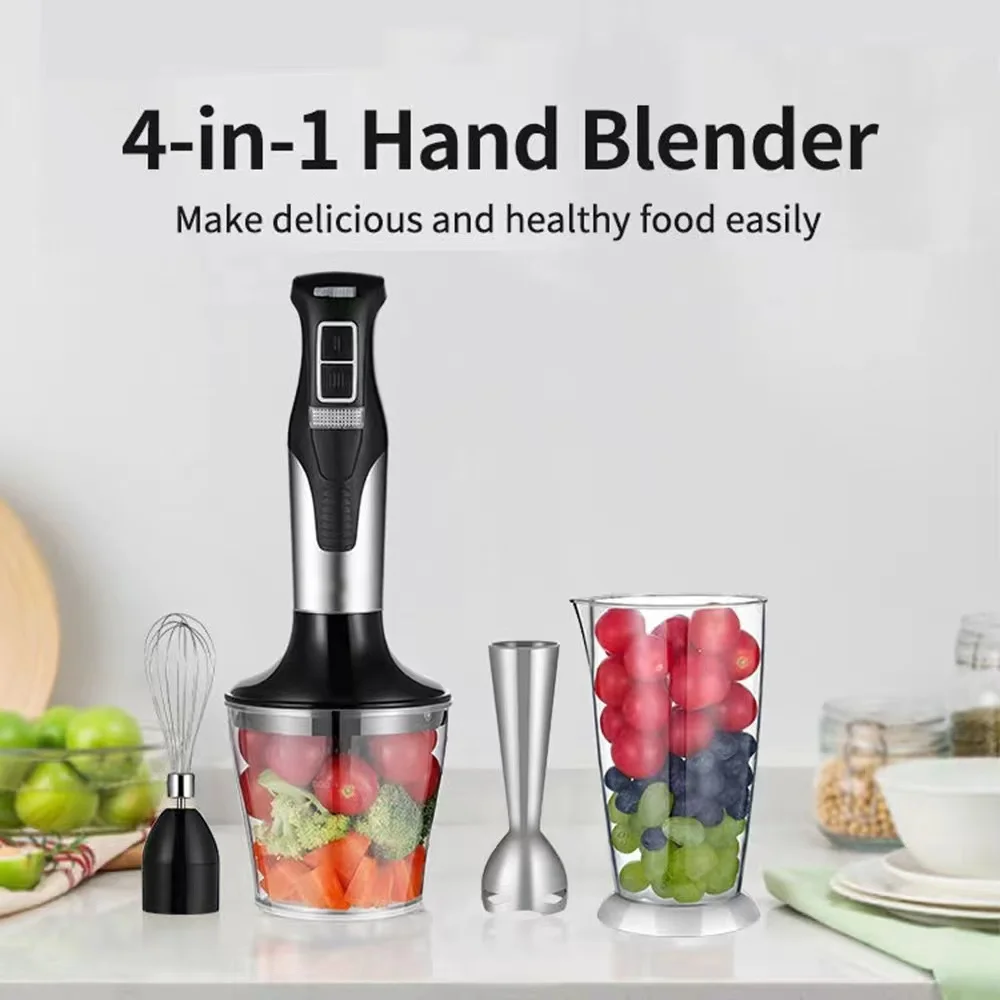 4 In 1 Hand Blender High Power Immersion Hand Blender Mixer Stainless