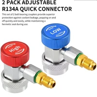Adaptateurs R134A H/L à raccord rapide pour climatiseur, coupleur rapide en laiton réglable pour fluide frigorigène de climatisation 1