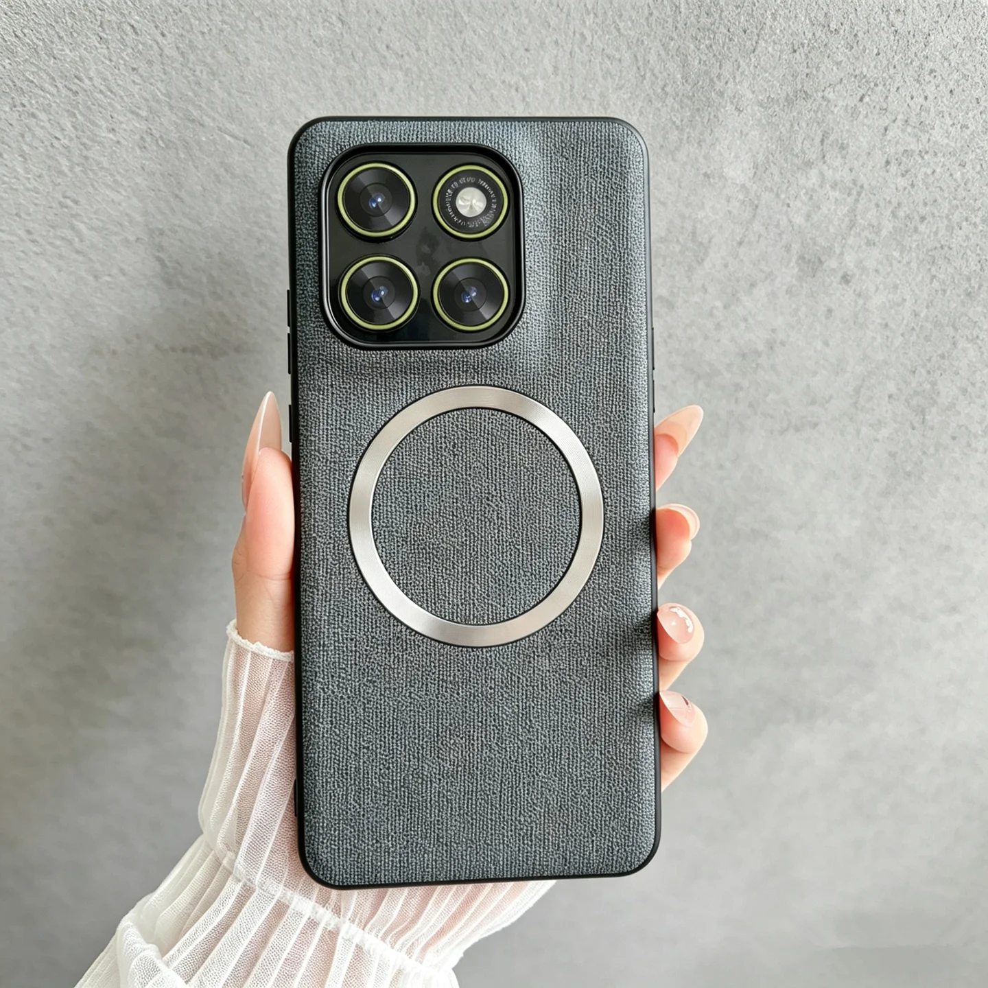 Advanced Business Fabric Texture Leather Case with Magsafe Wireless Charging Compatibility