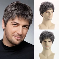 Cheveux bouclés naturels courts pour jeunes hommes, perruques synthétiques en fibres résistantes à la chaleur 1