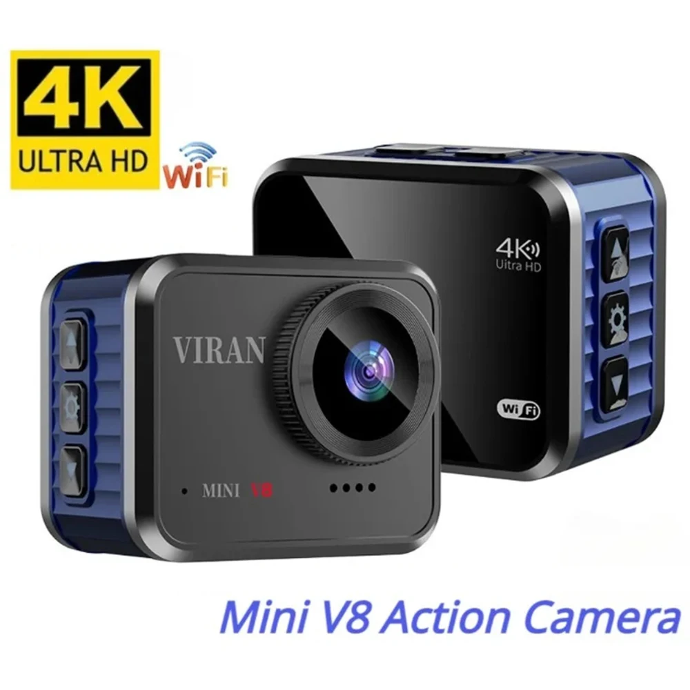 

Миниатюрная экшн-камера V8 4K HD 60FPS с Wi-Fi и экраном дистанционного управления, водонепроницаемая Спортивная DV-видеокамера, записывающее устройство, беспроводная веб-камера
