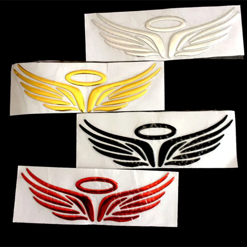 

50 Pcs Angel wing Funny 3D car sticker soft PVC chromed badge emblem sticker waterproof car emblem decal sticker