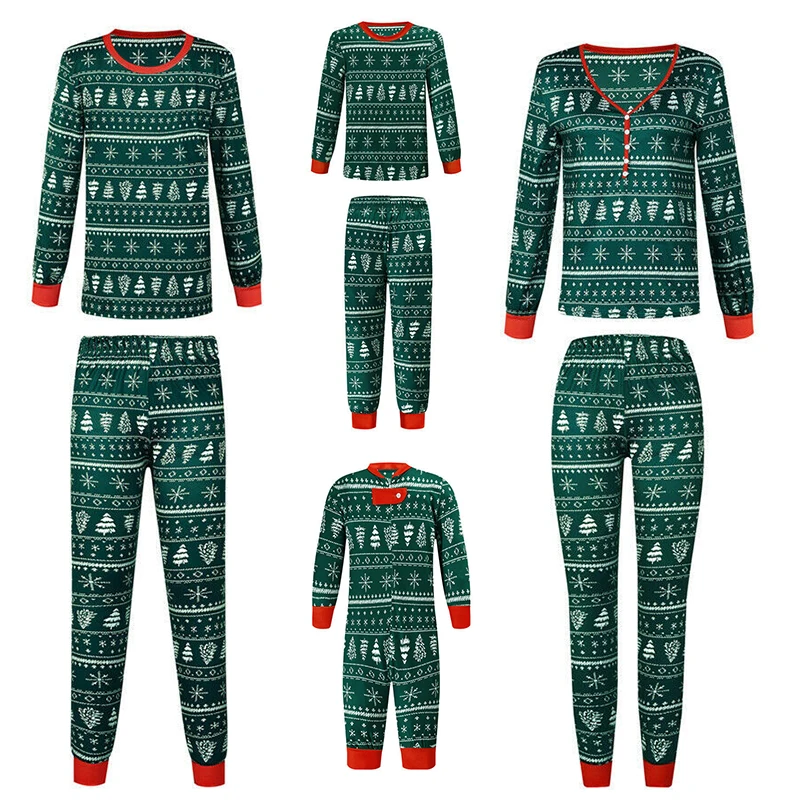 thumbnail image 1 of Conjunto de pijamas navideños familiares a juego 2025, ropa para madre, padre e hijos, atuendo de apariencia familiar, mamelucos para niña, pijamas, 1 of 5
