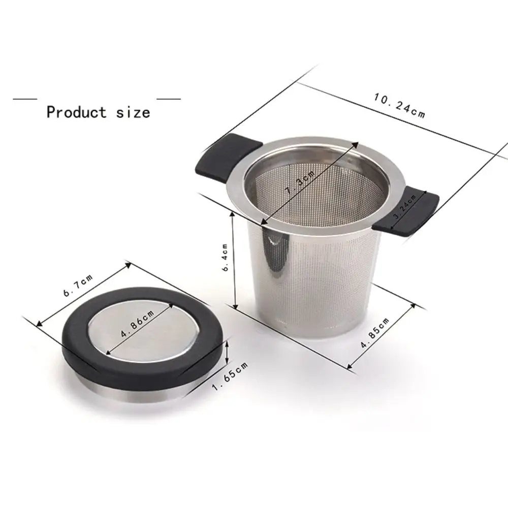 304 Stainless Steel Tea Leak Tea Strainer Double Handle Filter with Lid Infuser with Lid Teapot Cup Hanging tea infuser tea strainer tea filter