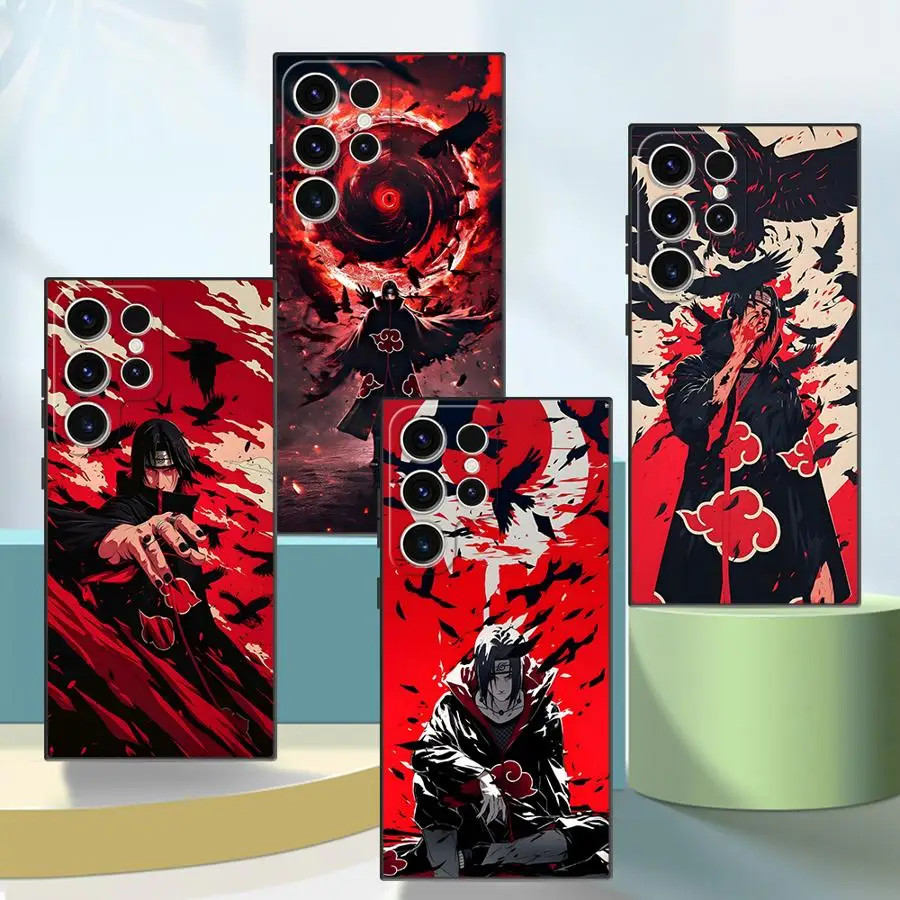 Black Soft Phone Cover with Cool Uchiha Itachi Design