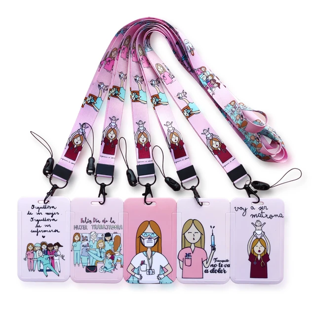 Nurse Doctor Lanyard ID Card Holder Lanyard Girls Credential Holders Neck  Straps Women Badge Holder Keychains