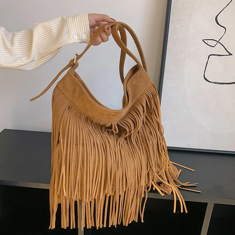 New Vintage Bohemian Fringe Messenger Crossbody Bag Frosted PU Leather  Women Tassel Boho Hippie Gypsy Fringed Women's Handbags - AliExpress