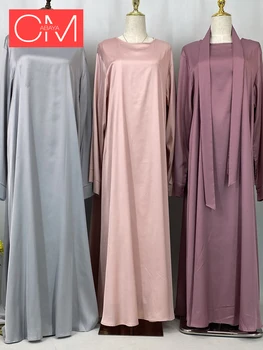رمضان عباية ساتان دبي فستان ماكسي فاخر للنساء المسلمات كيبيا قفطان مغربي نسائي متواضع رداء إسلامي قفطان فيستدو 1