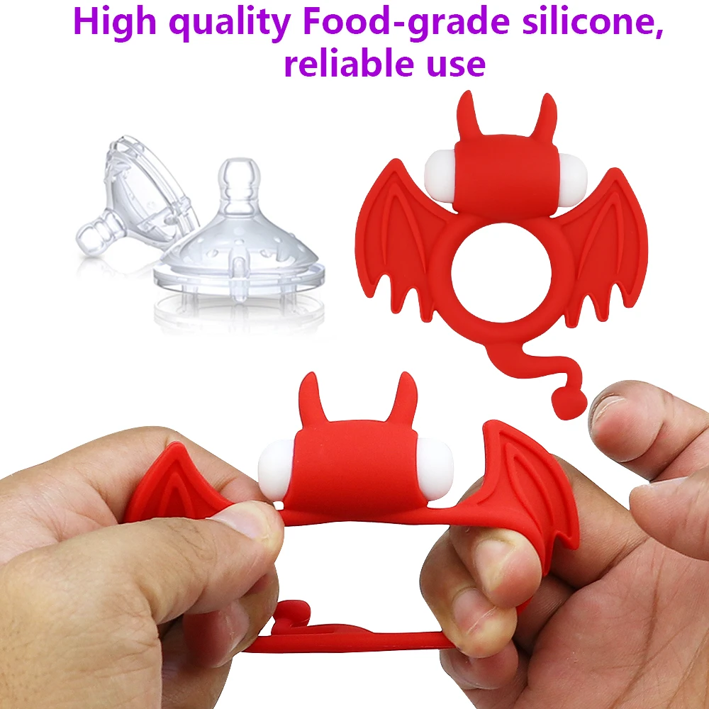 Anillo de C&oacute;ckel de Silicona Suave con Vibrador Dual Estimulaci&oacute;n Cl&iacute;toris Anillo Pene para Hombres Juguetes Sexuales par