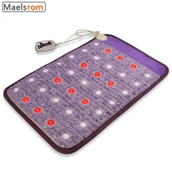 Crystal Heating Pad Mat Bio Amethyst Ceramic Tourmaline Far Infrared Small Travel Negative Ions 108-Day For Improve Your Sleep