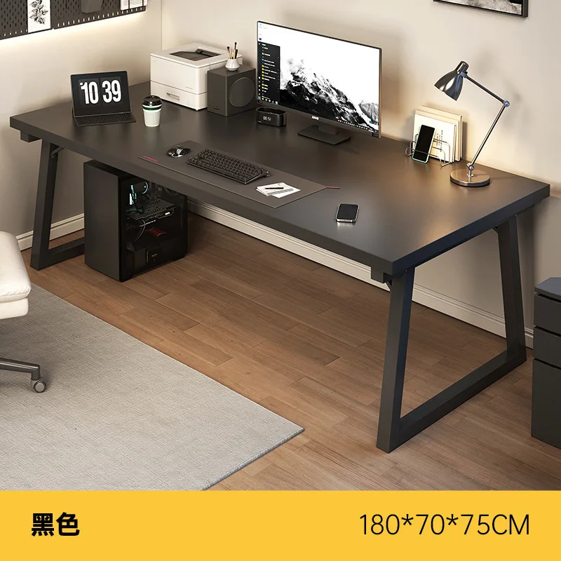 Modern Computer Desk Home Office Desk Large Executive Office Computer Table Study Writing Wooden Tabletop Metal Frame