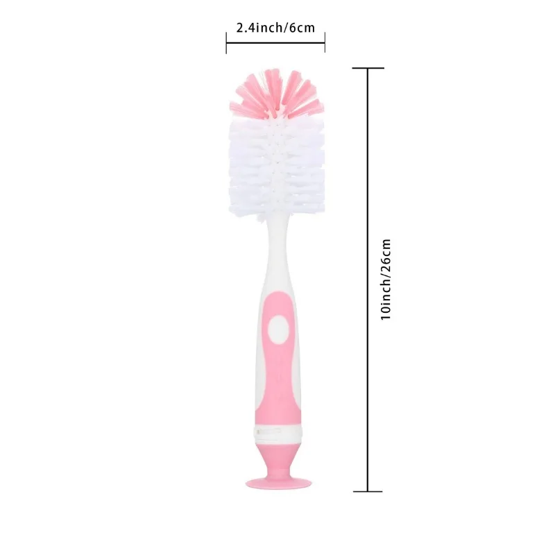 2-in-1 Bristle Bottle Brush Set for Baby Bottle Cleaning