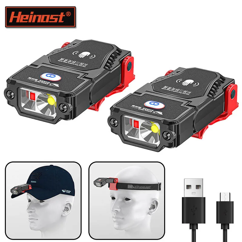 1/2/3 stücke LED-Sensor Scheinwerfer Hut Clip Kappe Licht Angeln Scheinwerfer  USB wiederauf ladbare Lichter einstellbarer Winkel Camping Scheinwerfer -  AliExpress