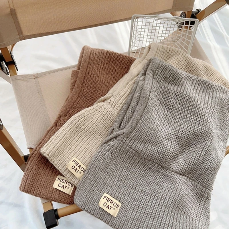 Practical and Stylish Beanie Children's Hat Scarf Set for Winter Solid Color Adjustable Hat Scarf for Boys and Girls