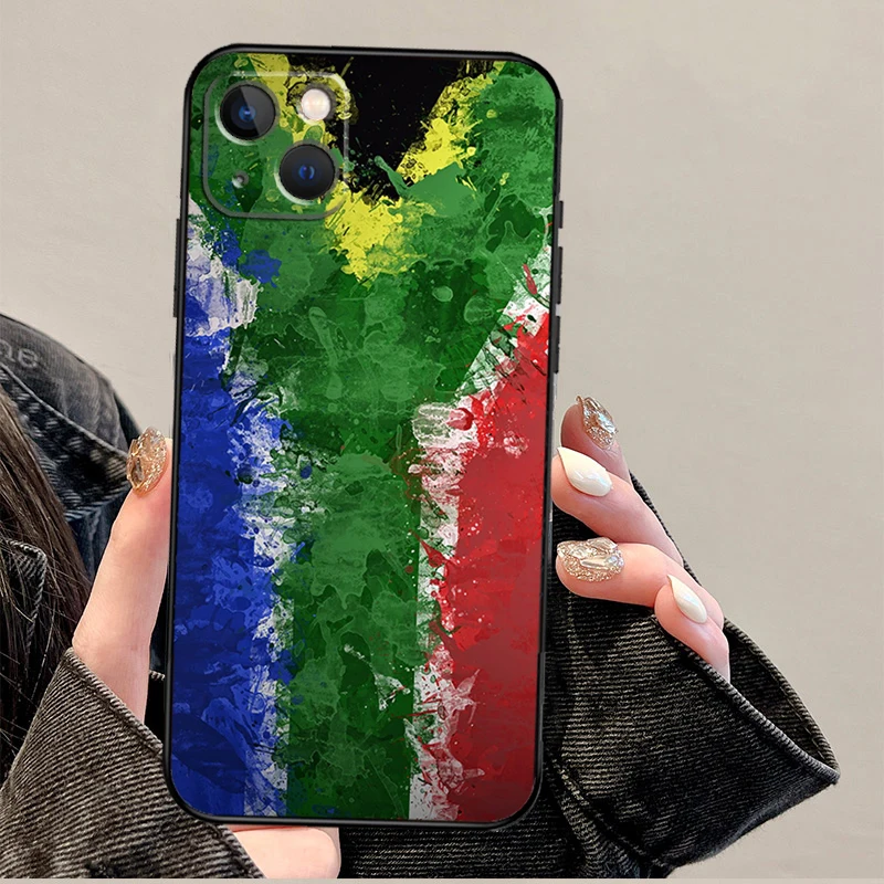 South African Flag Case For iPhone 11 12 13 14 15 Pro Max XS X XR SE 2020 2022 7 8 Plus 12 13 mini Phone Cover