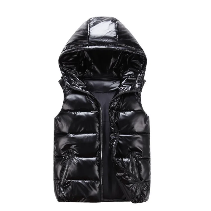 

2023 New Fluffy Down Cotton Vest Women's Autumn Winter Short Stand Collar Fashion Outwear Sleeveless Vest Quilted Jacket Q377