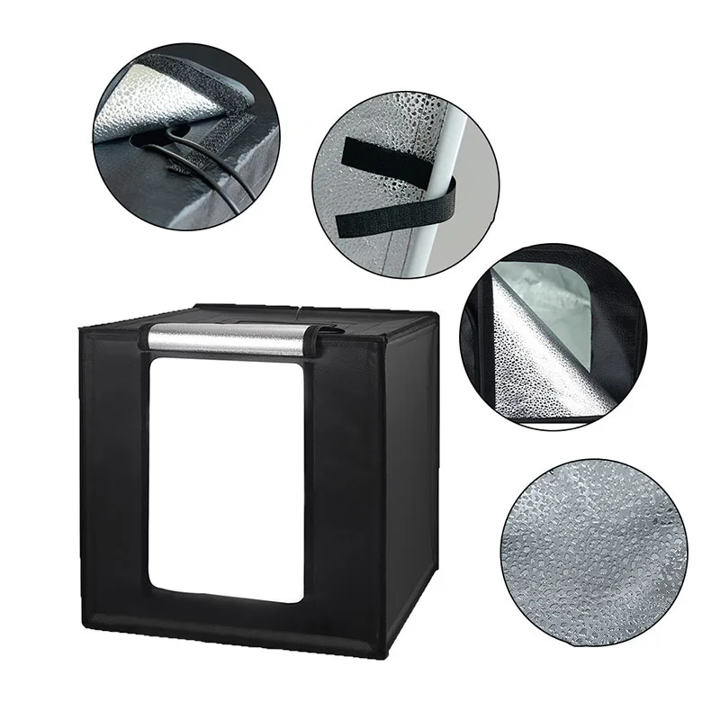 Professional Photo Studio Light Box Dimmable Shooting Tent Kit Led Lightbox Bi-color 3500-5500k With Pvc Backgrounds Photos Box