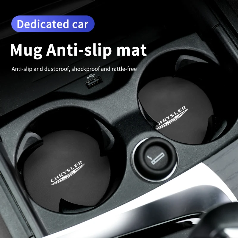 2Pcs Car Cup Holder Anti Slip Insert Coasters Pads Decoration For Chrysler Grand Voyager Pacifica Sebring MK3 200 Town Country