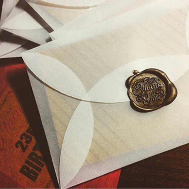 30pcs/pack Vintage Translucent Paper Envelopes Blank Small Envelopes for Wedding Invitations and Letters