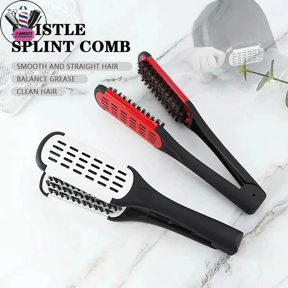 Salon Hair Styler Woman Straightening Brushes V Shape Plastic Splint Comb To Smooth Double Sided Not Hurt Pro Styling Tools