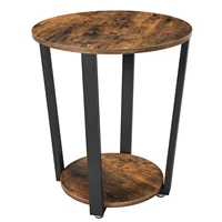 VASAGLE-Table d'appoint ronde avec cadre en acier, table basse robuste, structure simple, 50x50x57 cm 3