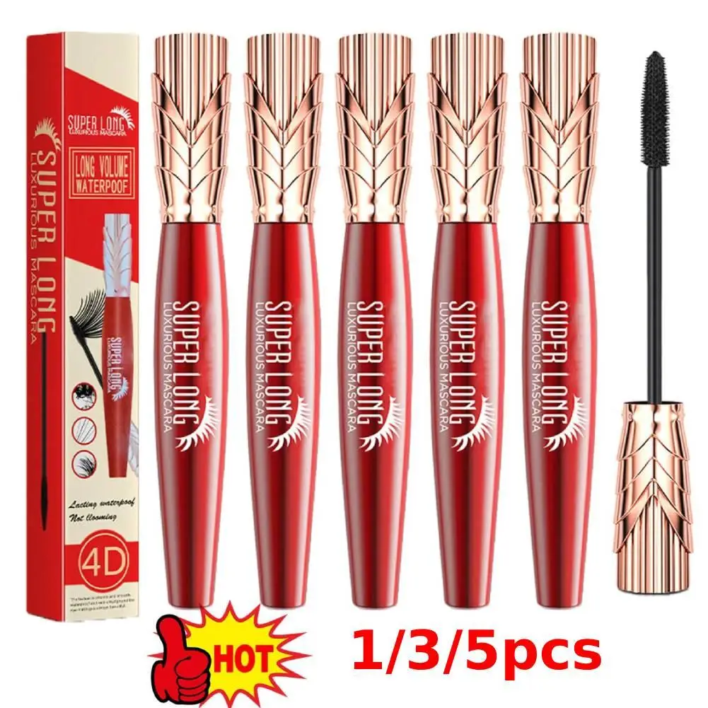 1/3/5pcs Yanqina Super Long Mascara 4D Waterproof And Sweat Proof Mascara Instant Volumizing Mascara Quick-Drying No Clumping