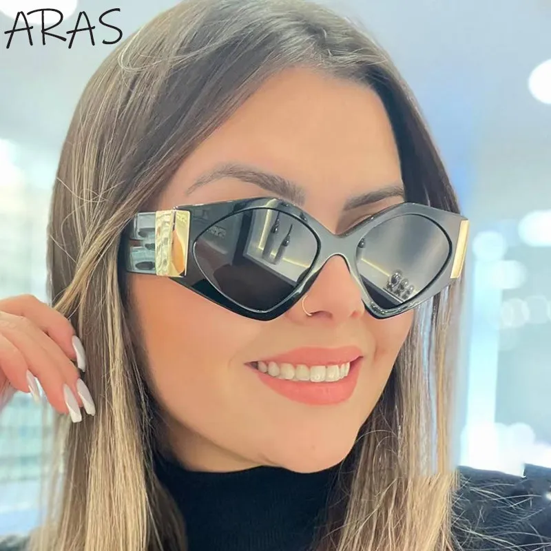 Lunettes de soleil en forme de losange pour femmes, marque de luxe