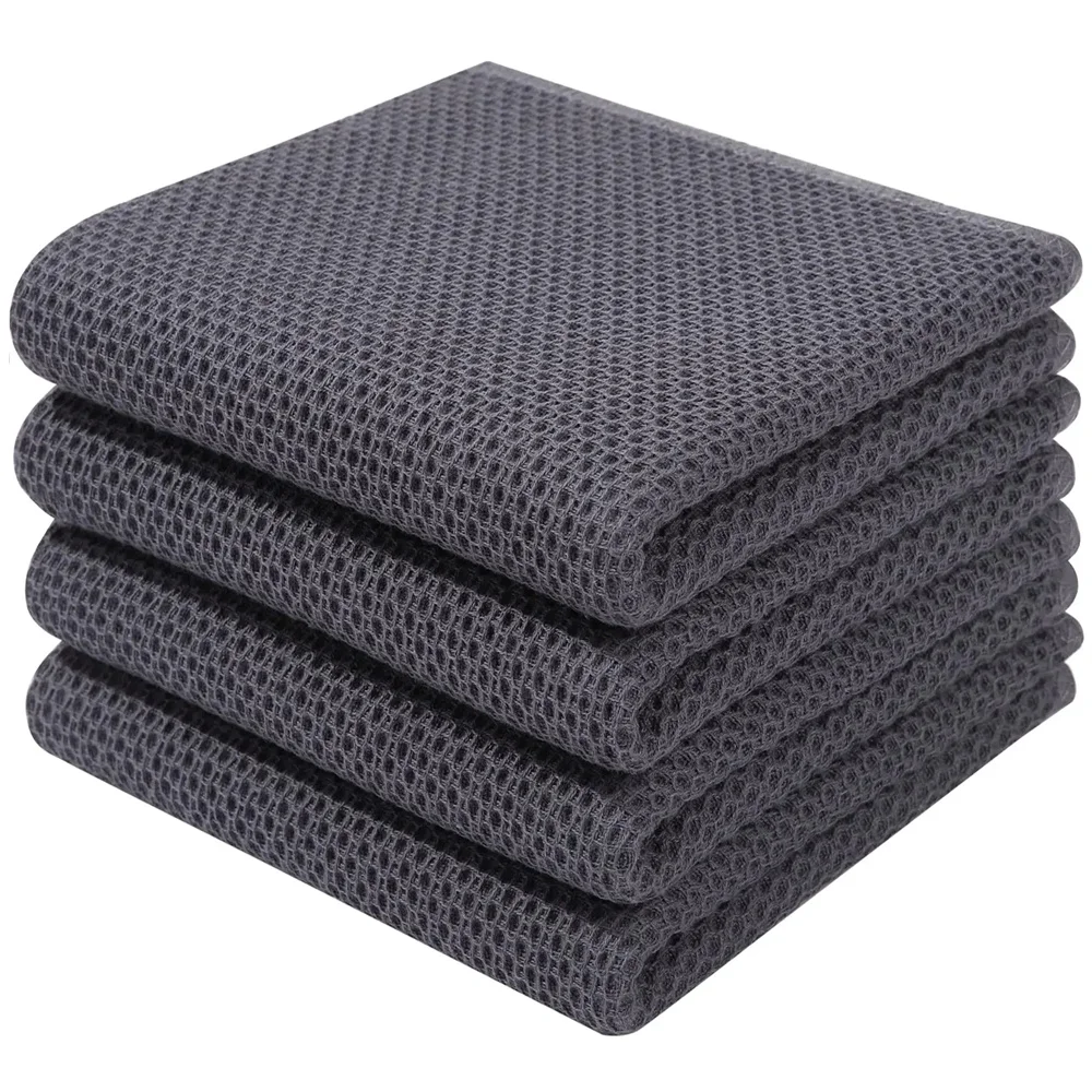 Kitchen Towel Olanly 100% Cotton Dishcloth Waffle Weave Super Absorbent Quick Drying Wash Cloth Home Cleaing