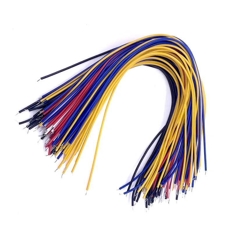 Double Head PCB Solder Cable 100Pcs 20CM 26AWG Breadboard Fly Jumper Wire Cable Tin Conductor 5 Color